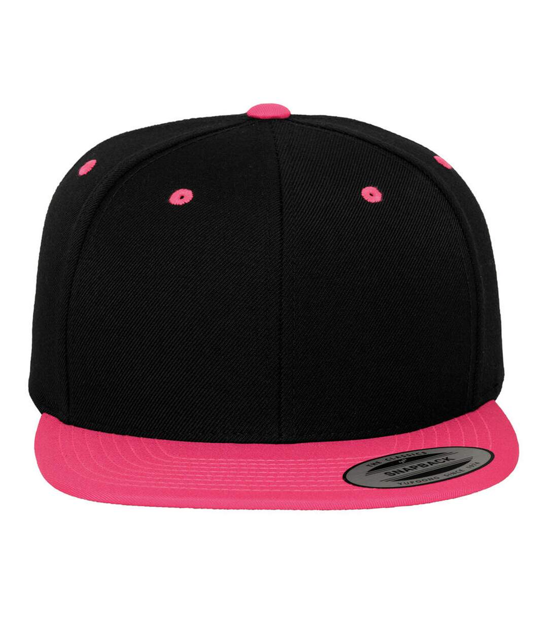 Casquette Ajustable Classic Noir Rose Néon Yupoong-2