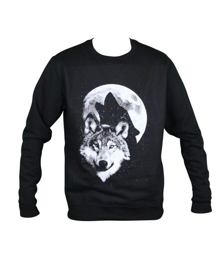 Sweat-shirt motif loups - 19955 - homme - noir