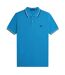 Polo Motif/style Col À Double Rayure Homme Blanc Noir Bleu Fred Perry-1