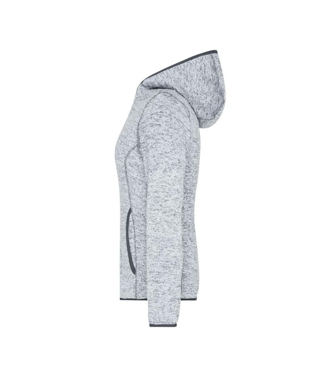 Sweat À Capuche Femme Carbone Gris Clair Chiné James And Nicholson-4