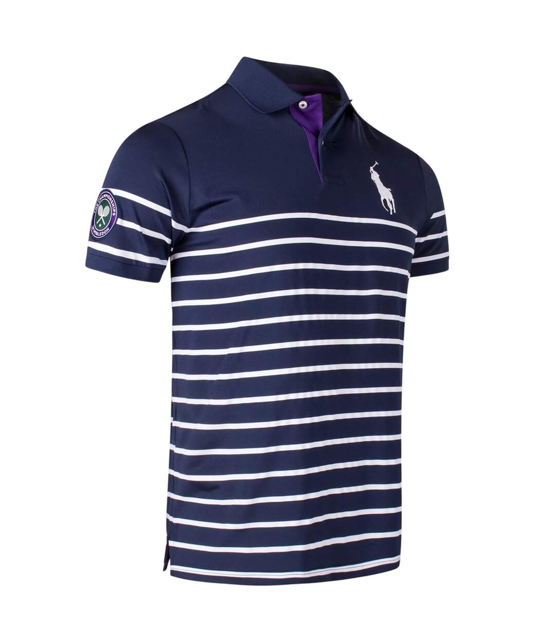 Mens Striped Polo Shirt Navy Ralph Lauren-4