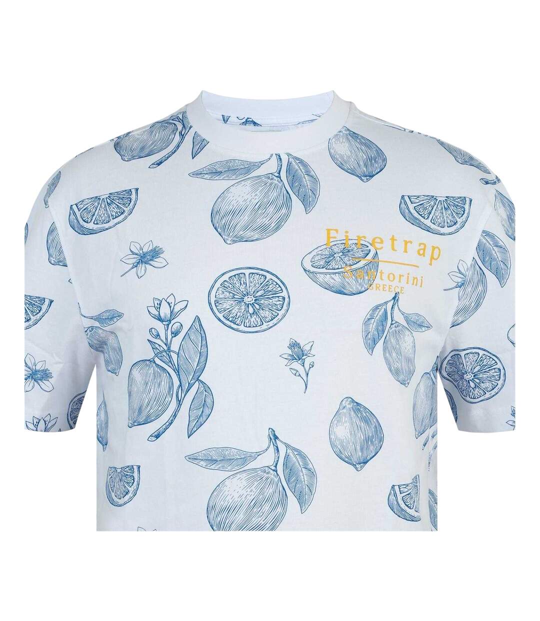 T-shirt Motif/style Citron Homme Blanc Firetrap-3