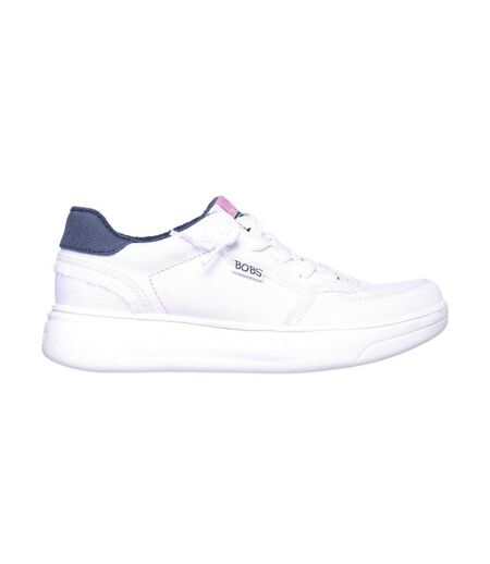 Womens/ladies Skipper Hi Canvas Trainers White Skechers