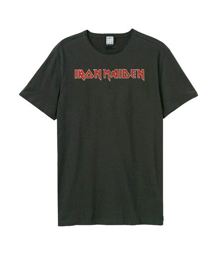 T-shirt Motif/style Iron Maiden Number Of The Beast Adulte Charbon Amplified