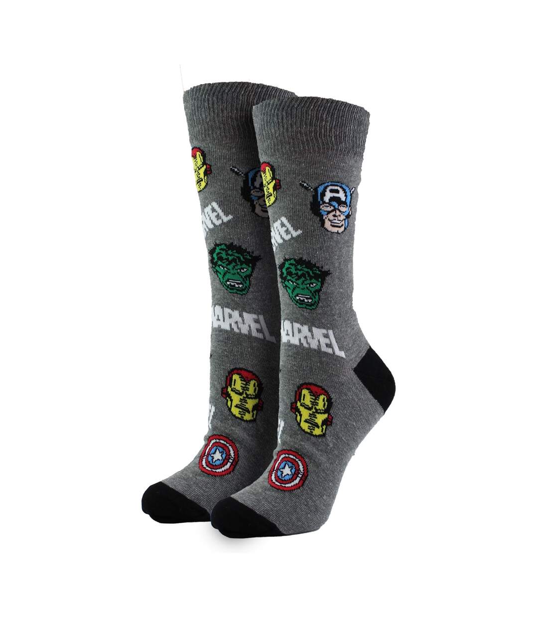 Mens Novelty Marvel Socks - Captain America, Spiderman, Hulk Design-1