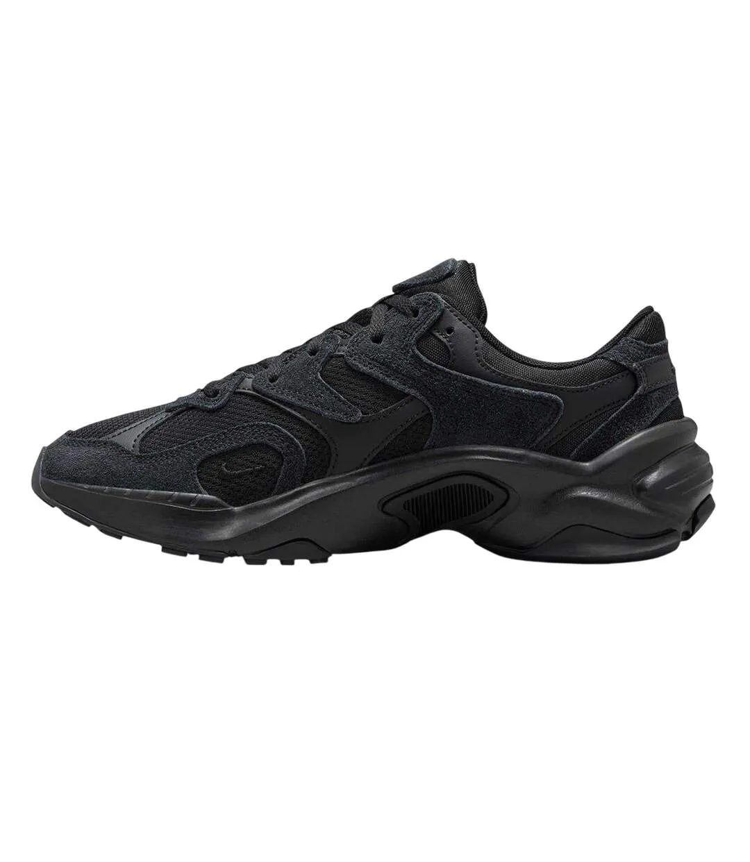 Womens/ladies Al8 Suede Chunky Sole Trainers Triple Black Nike-3