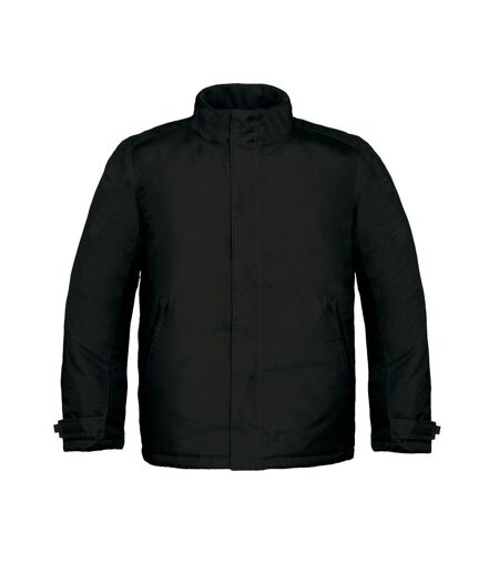B&C Mens Real+ Waterproof Padded Jacket (Black)