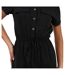 Womens/ladies Crew Neck Midi Shirt Dress Black Brave Soul-4
