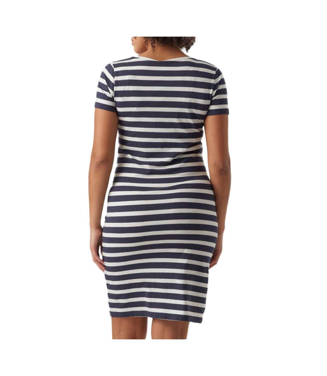 Robe de grossesse marine/blanche femme mamalicious 20017376-2