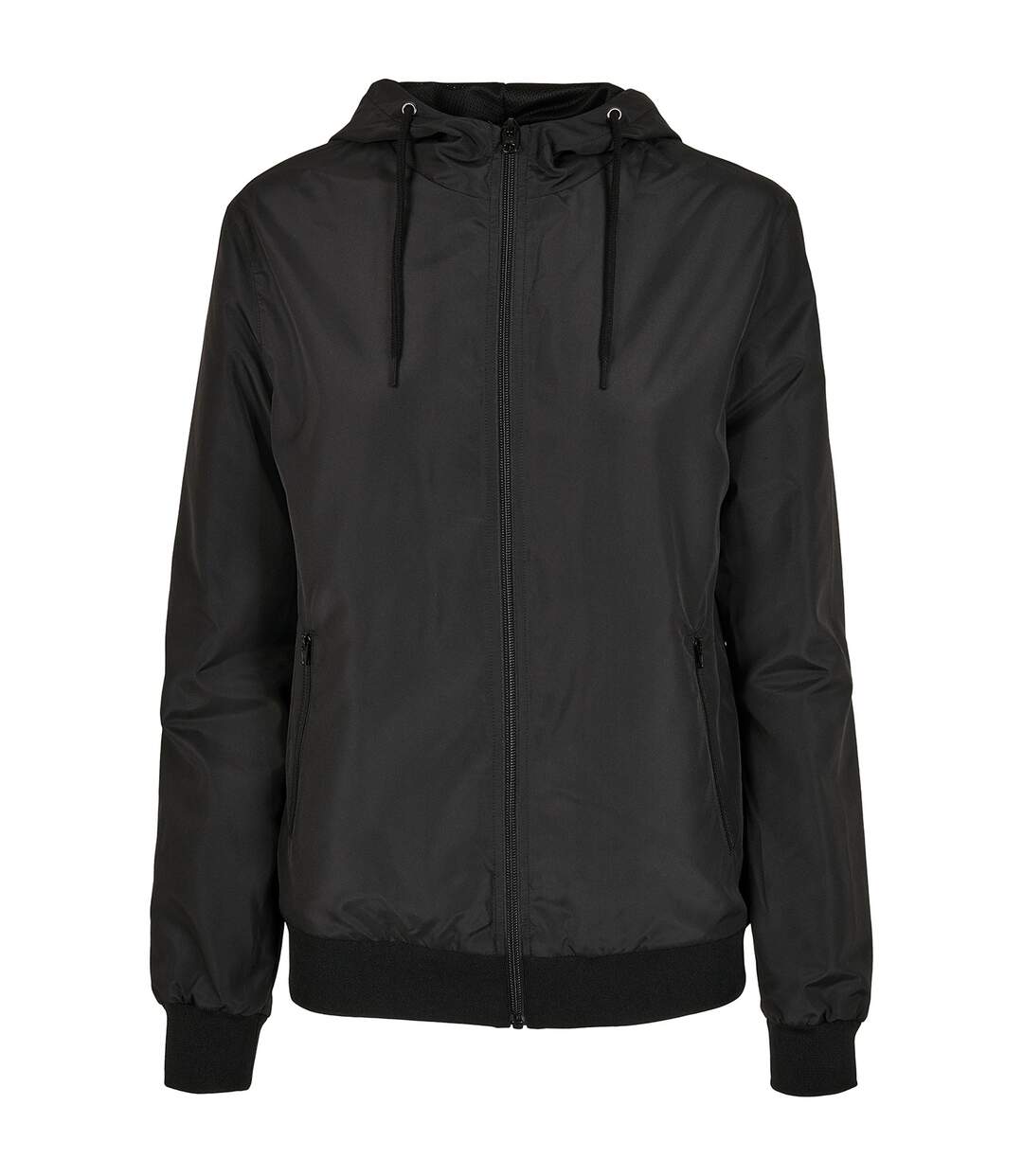 Womens/ladies windrunner recycled jacket black Build Your Brand