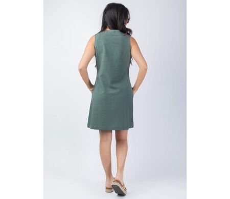 Robe coupe droite unie Ondine kaki Coton Du Monde