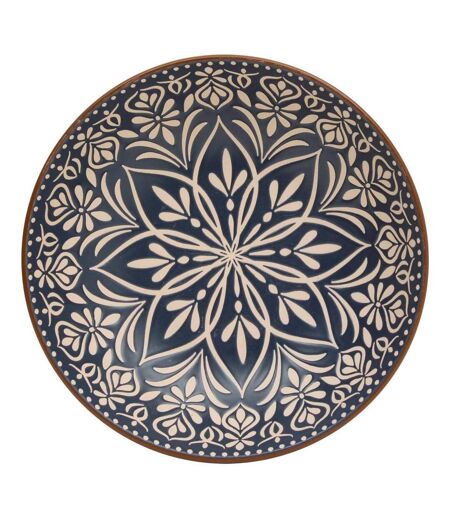 Lot de 6 Assiettes Creuses en Céramique Inès 20cm Bleu