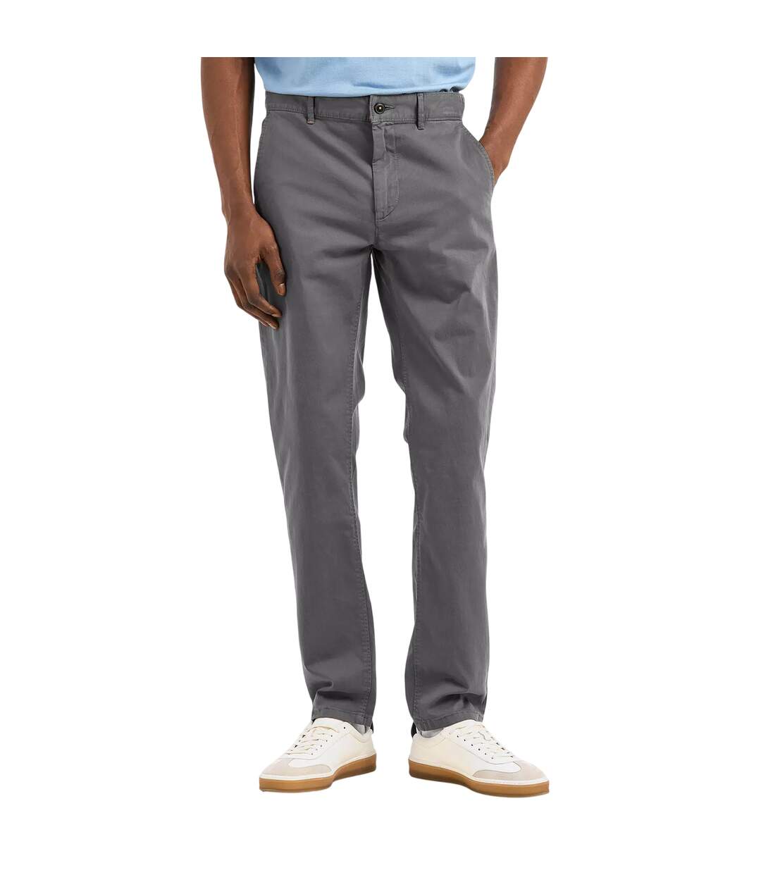 Mens Plain Slim Chinos Charcoal Boss-3