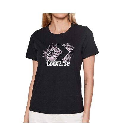 T-shirt Noir Femme Converse Plantasia - M