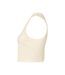 Womens/ladies plain micro-rib muscle crop top solid natural Bella + Canvas