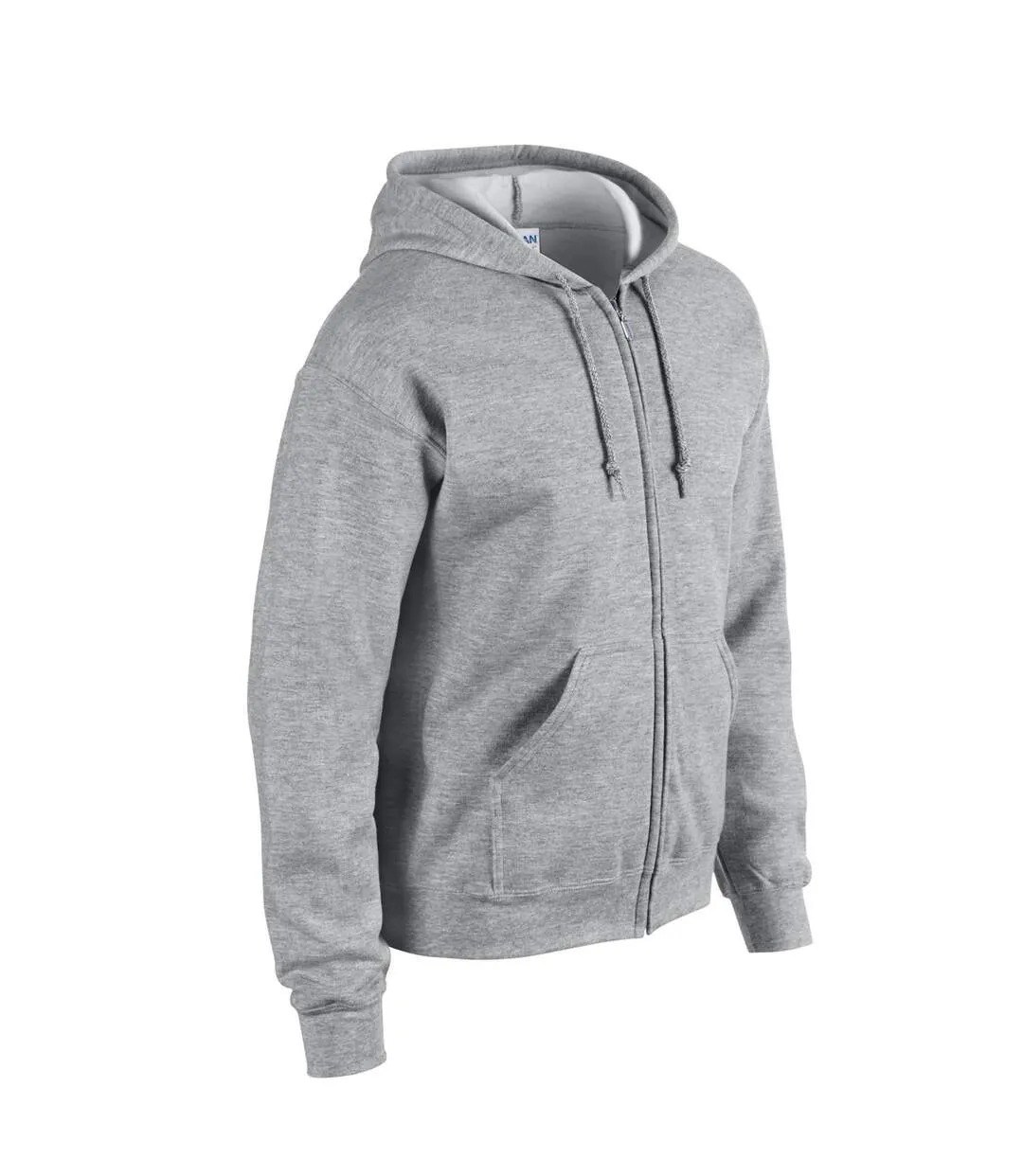 Unisex Adult Heavy Blend Full Zip Hoodie Sports Grey Gildan-3