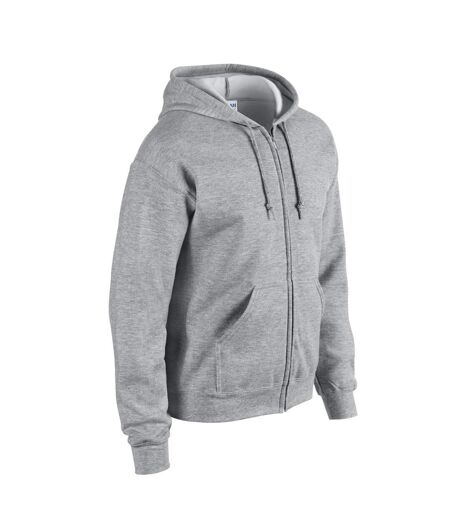 Unisex Adult Heavy Blend Full Zip Hoodie Sports Grey Gildan