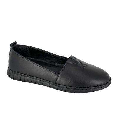 Mod Comfys Womens/Ladies Softie Leather Casual Shoes (Black) - UTDF2162