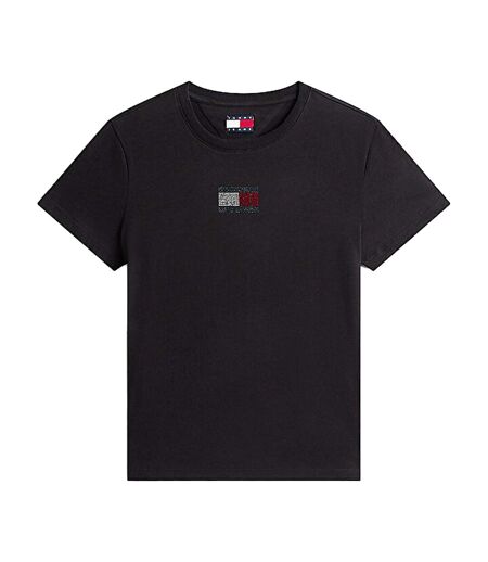 T-shirt Motif/style Strass Femme Noir Tommy Jeans