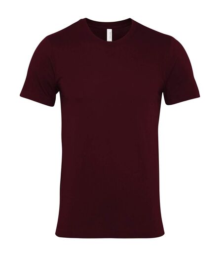 Unisex adult jersey crew neck t-shirt maroon Bella + Canvas