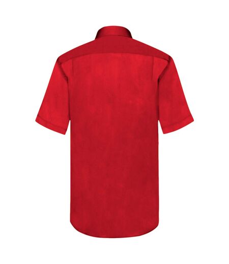 Fruit Of The Loom Mens Short Sleeve Poplin Shirt (Red)