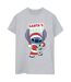 Disney Womens/Ladies Lilo & Stitch Santa's Here - T-shirt boyfriend en coton (Gris sportif) - UTBI30565-1