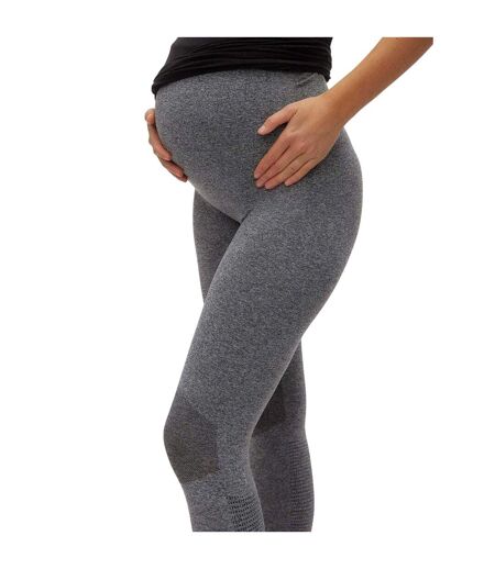 Legging Sport Femme Gris Moyen Chiné Mamalicious