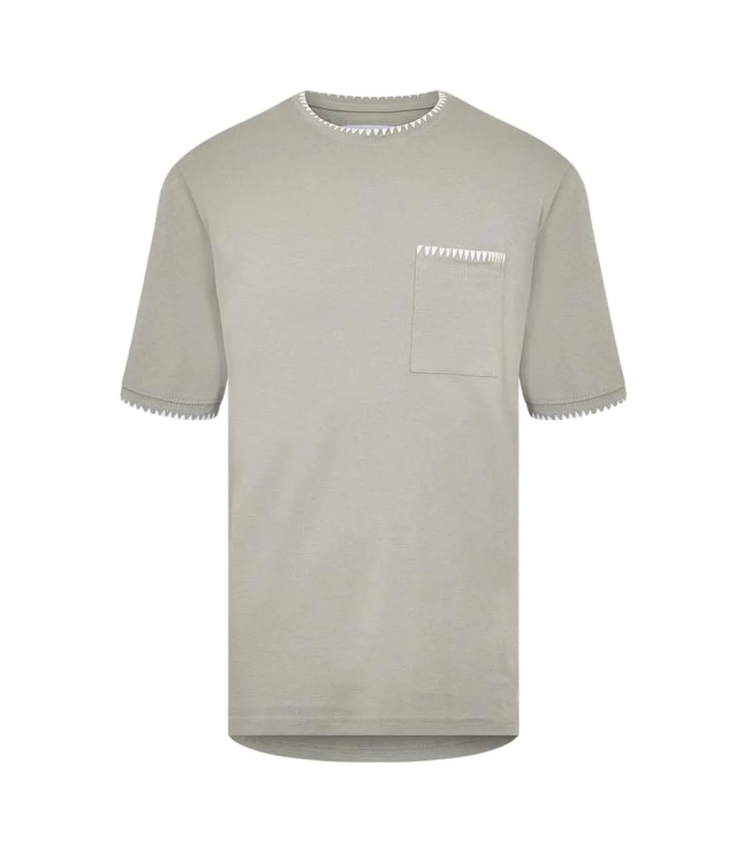 T-shirt Perth Homme Vert De Gris Clair Écru Threadbare-1