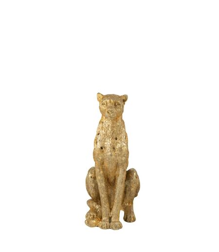 Statue Léopard Assis Odis 60cm Doré