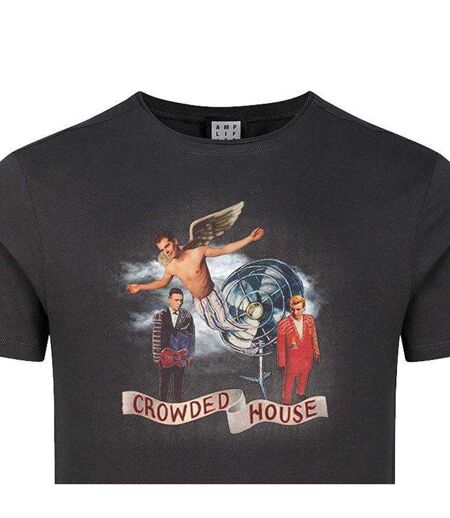 Unisex Adult Crowded House Fan Banner T-shirt Charcoal Amplified