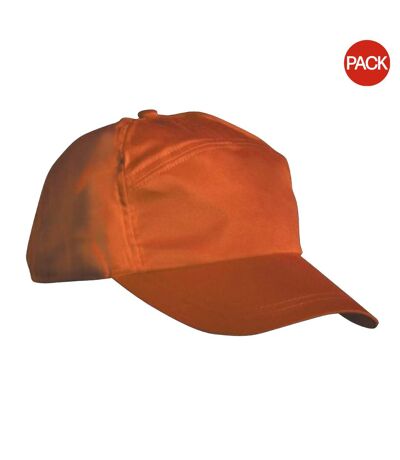 Lot de 2  casquettes unies adulte orange Result