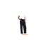 Womens/ladies High Waist Straight Leg Trousers Navy Animal-1