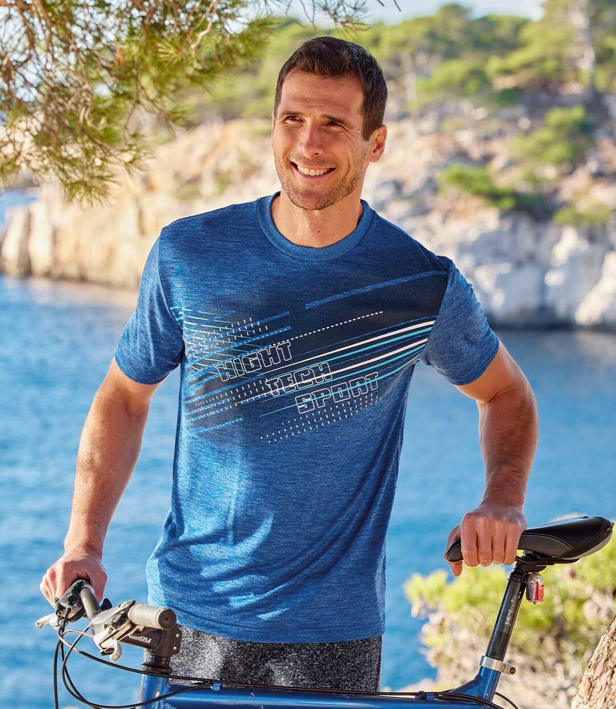Pack of 3 Men's Sporty T-Shirts - Blue Grey Turquoise Atlas For Men