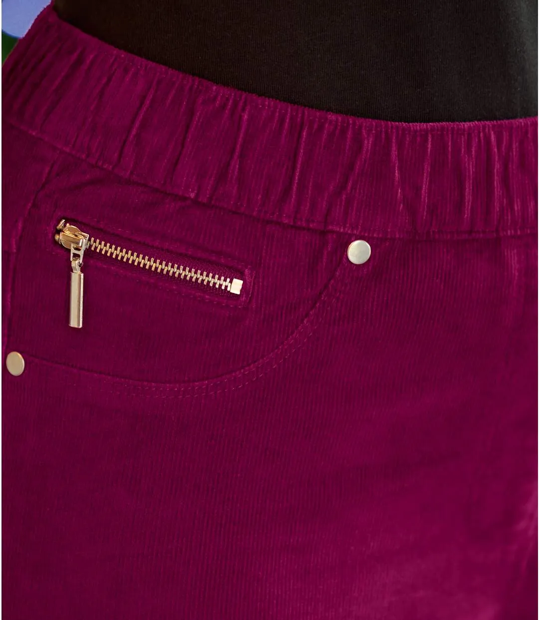 Pantalon Tregging en Velours Stretch-2