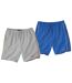 Pack of 2 Men's Blue & Grey Microfibre Shorts