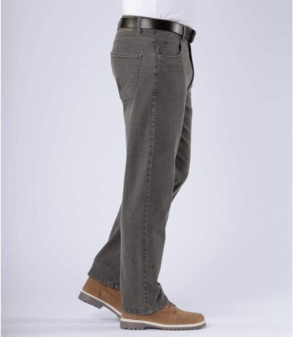 Graue Regular-Jeans Stretch