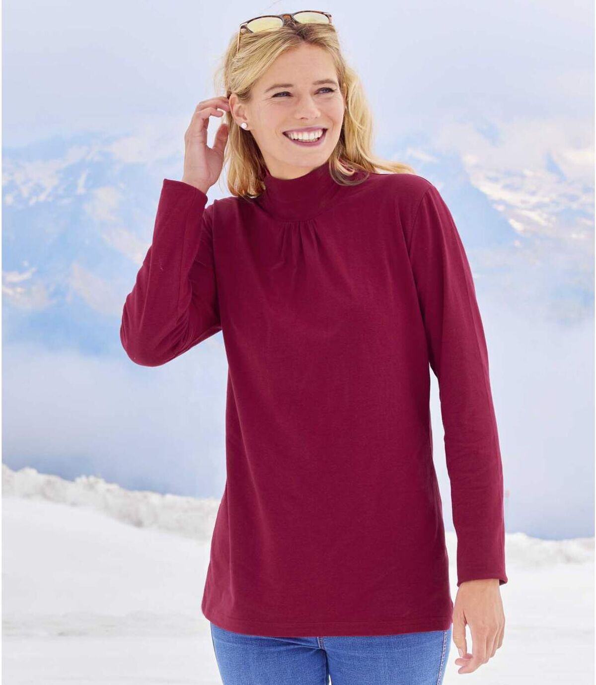Pack of 2 Women's Stretchy Turtleneck Tops Atlas For Men