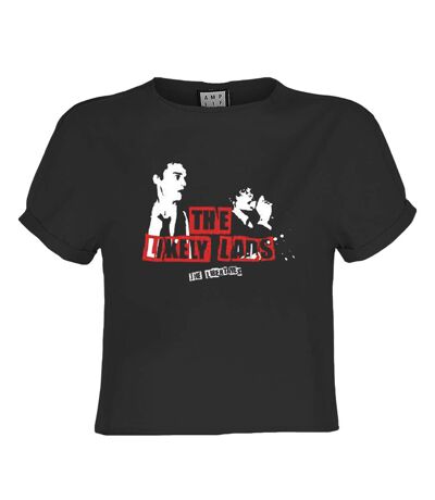 Womens/ladies Pete And Carl The Libertines Crop Top Charcoal Amplified