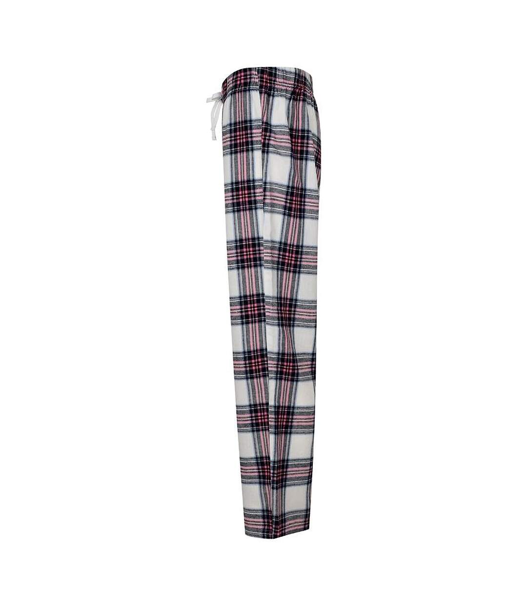 Femme blanc/rose Skinnifit Pantalon de pyjama Tartan