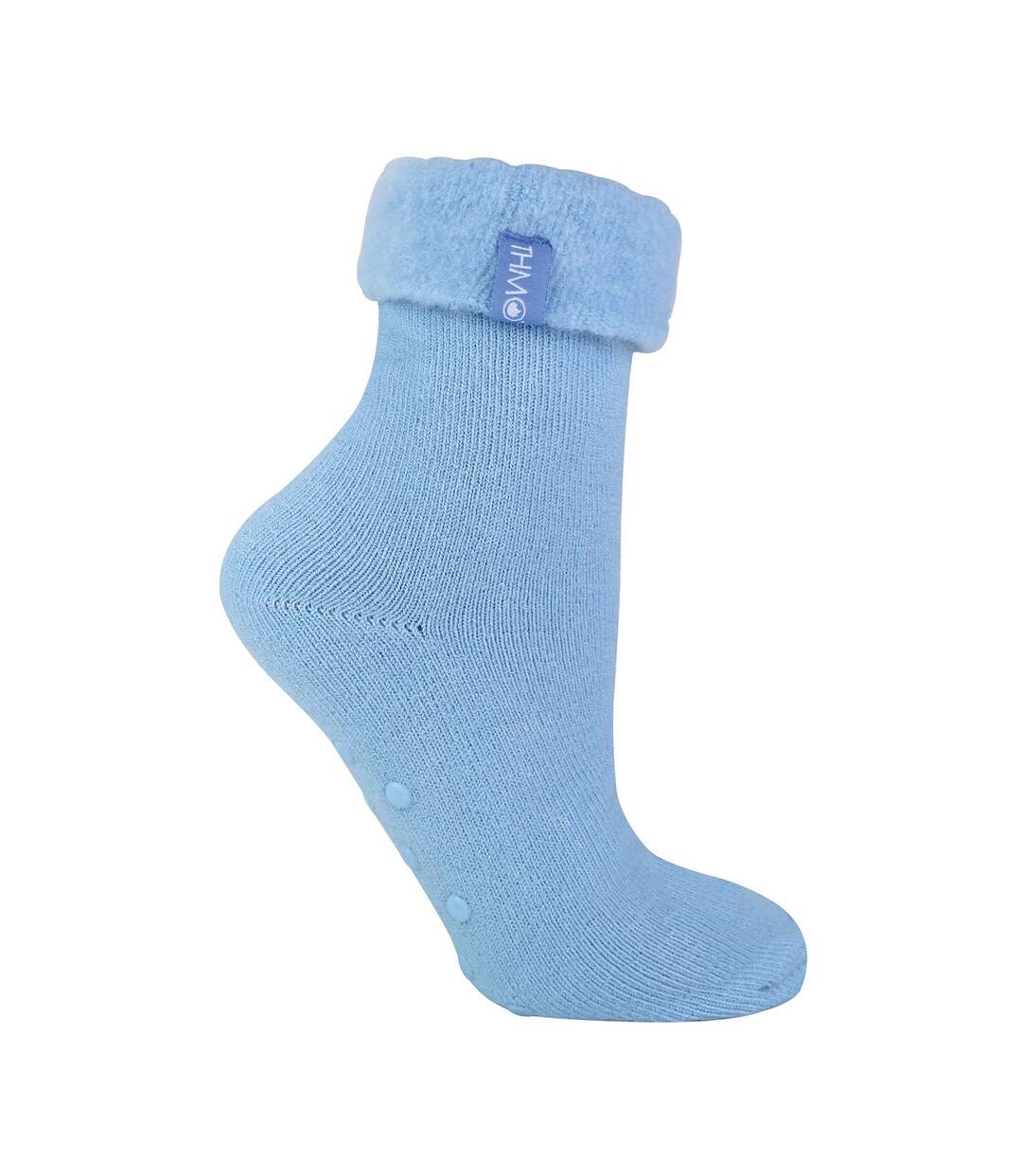 THMO - Femme Chaussettes de Lit Polaire Antidérapantes Hiver Thermique-1