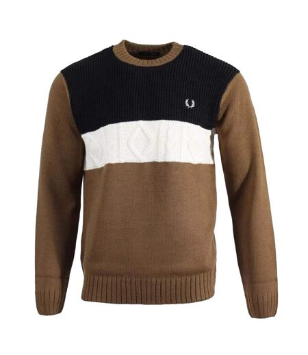 Sweat Homme Marron Noir Blanc Fred Perry