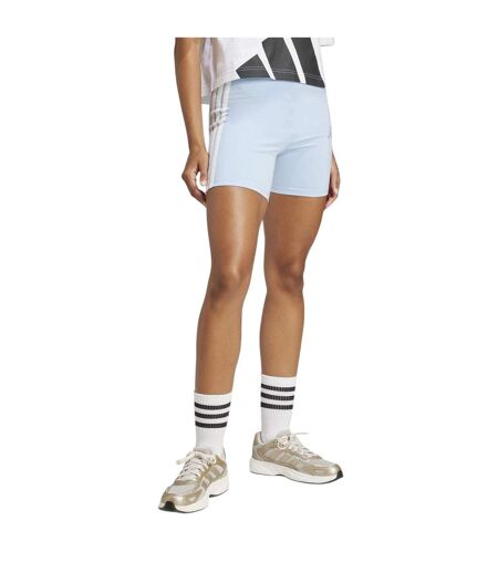 Short De Motard Motif/style 3 Rayures Femme Bleu Pâle Adidas