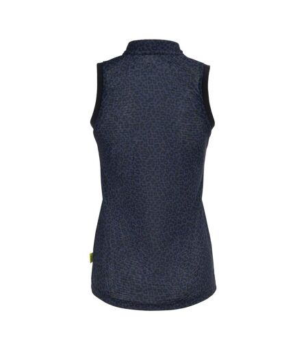 Polo Sans Manches Motif/style Léopard Femme Noir Slazenger