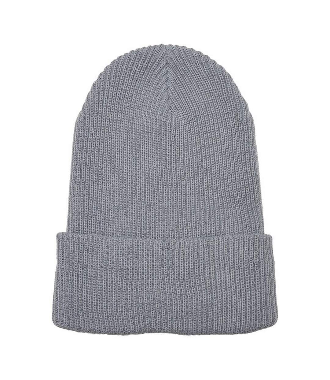Unisex adult knitted recycled yarn beanie grey Flexfit-1