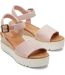 Womens/ladies diana canvas wedges ballet pink Toms