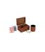Boîte Jeux de Cartes Ezra 17cm Cognac-1
