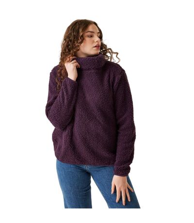 Womens/ladies Ria Fluffy Overhead Fleece Top Deep Plum Regatta