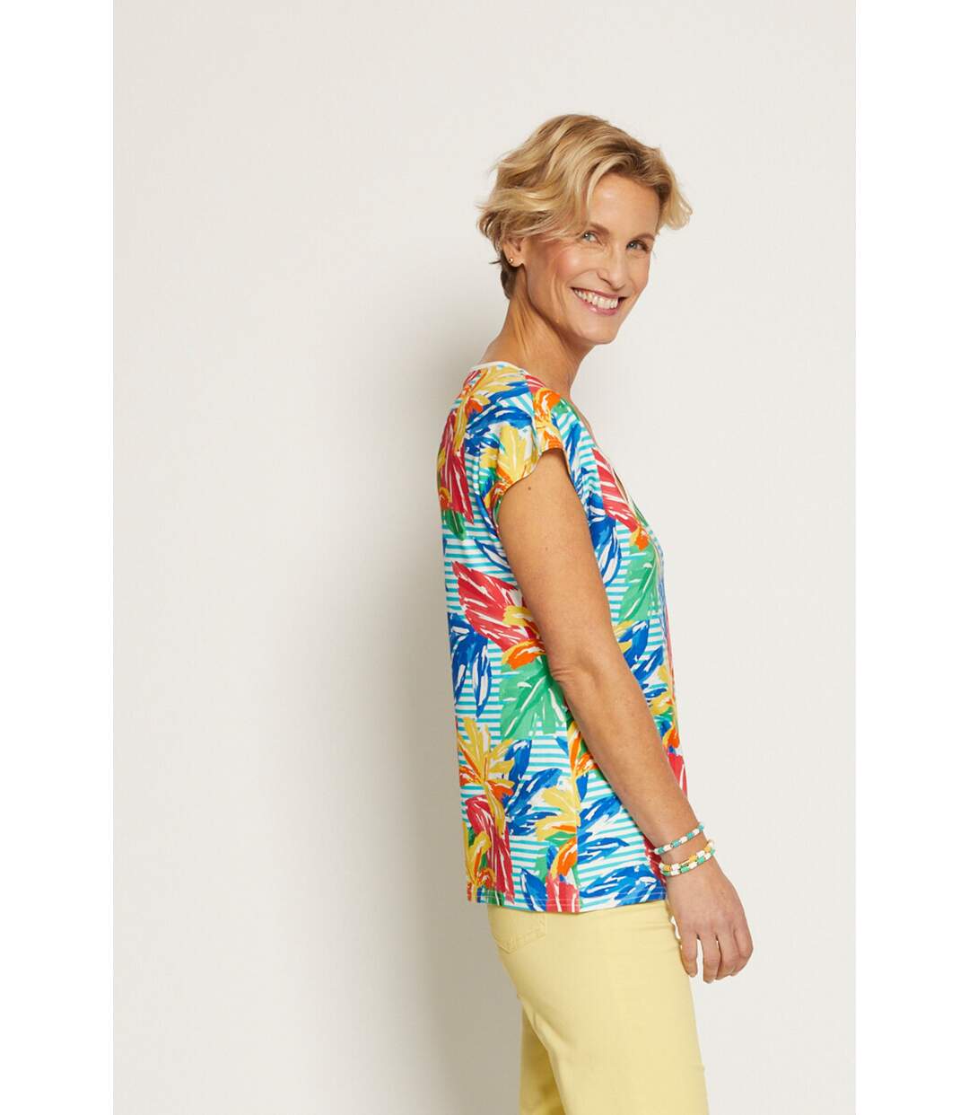 T-shirt imprimé manches courtes kimono-3