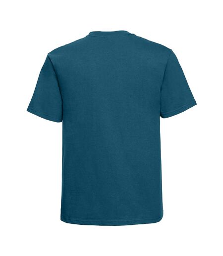 Europe T-shirt Épais Manches Courtes En Coton Homme Bleu Pétrole Russell