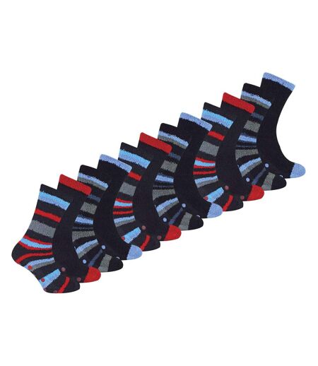 12 Pairs Mens Thick Cosy Bed Socks Non Slip Gripper Warm Winter Slipper Socks